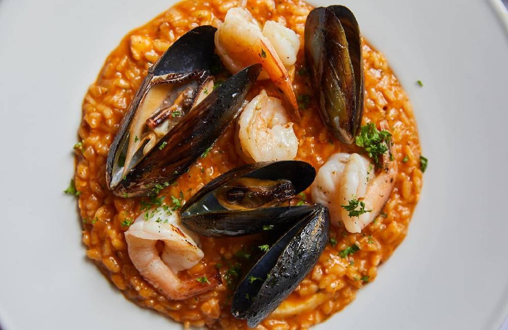Risotto Pescatore with mussels and prawns